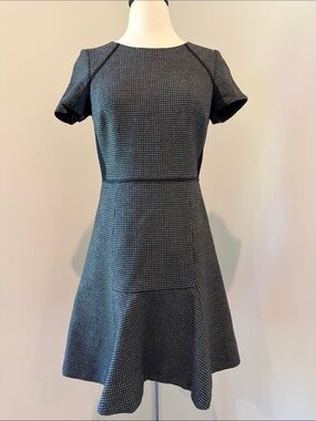 J.Crew Checkered Flutter Dress Wool Blend (Size 0)